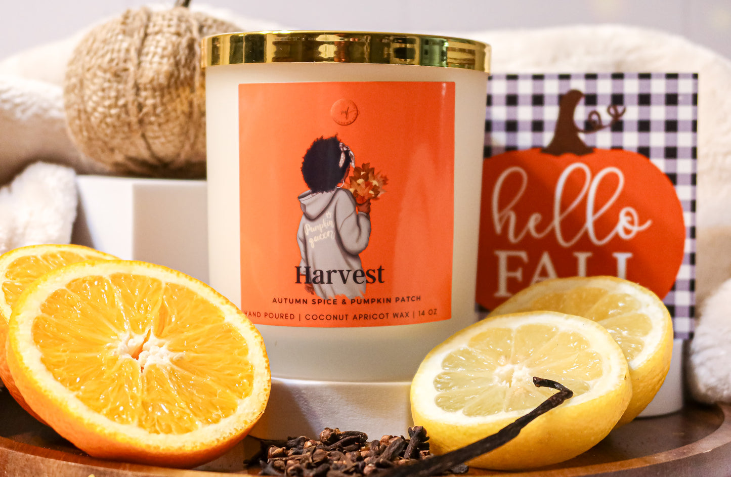 Harvest Coconut Apricot Wax Candle